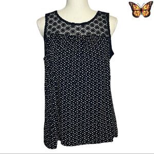 Ann Taylor Loft Crochet Yoke Sleeveless Tank Size Medium Petite